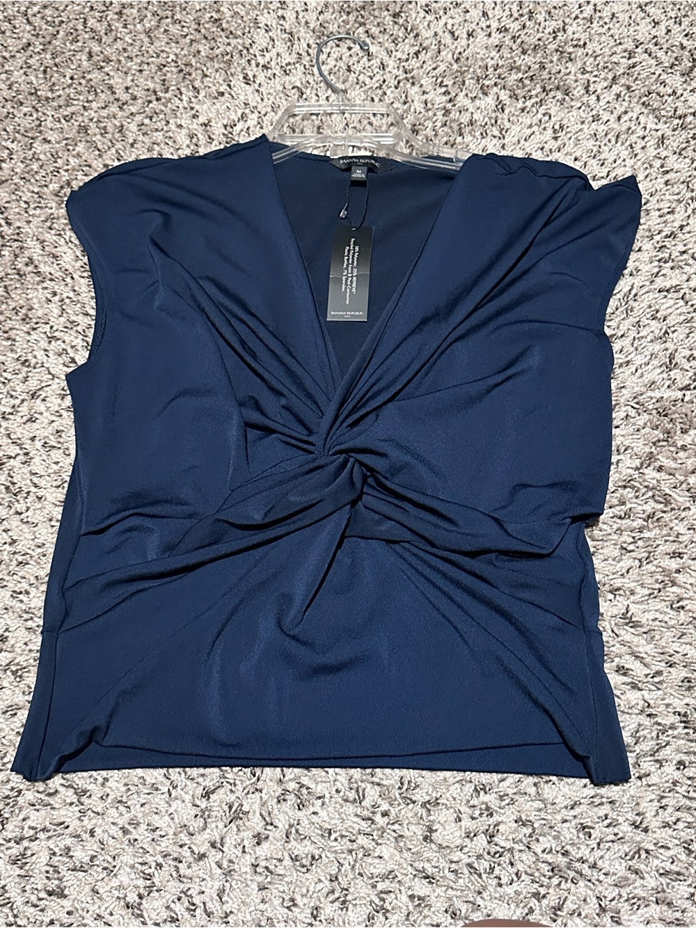 Banana Republic Navy Twist-Front V-Neck blouse